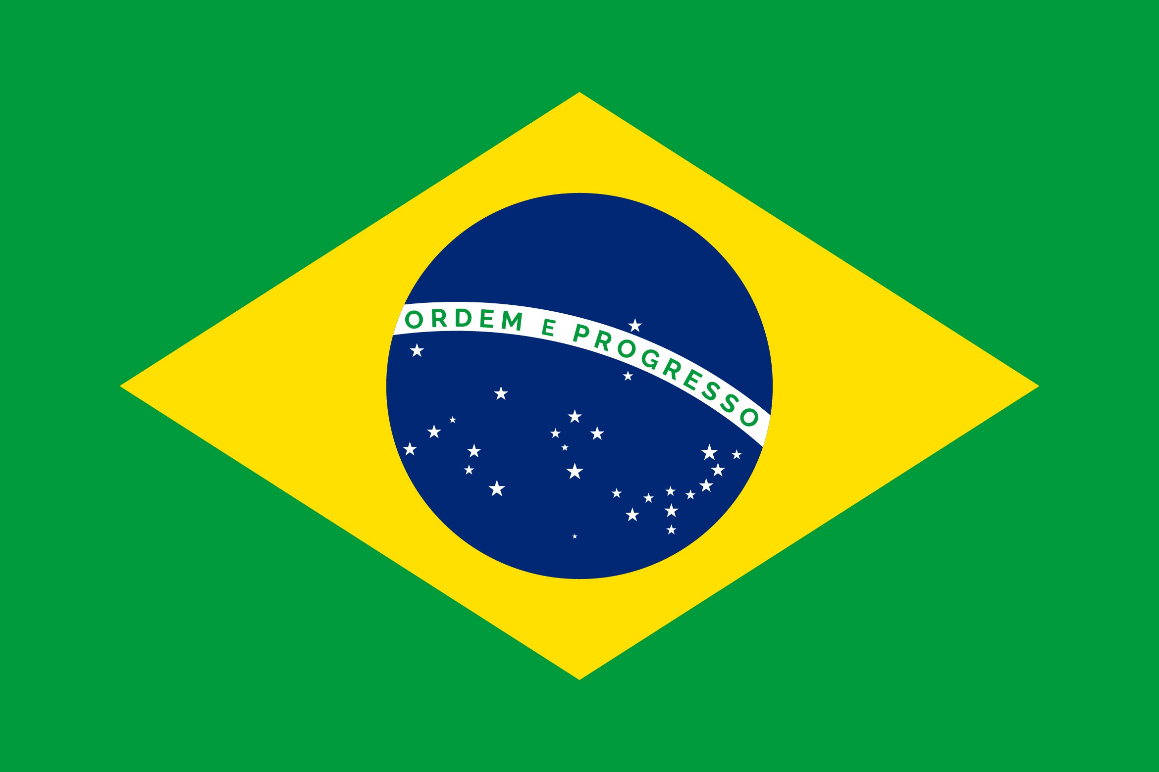 Flagge Brasiliens mit "Ordem e Progresso". Karl Kaps Mikroskope hergestellt in Deutschland.